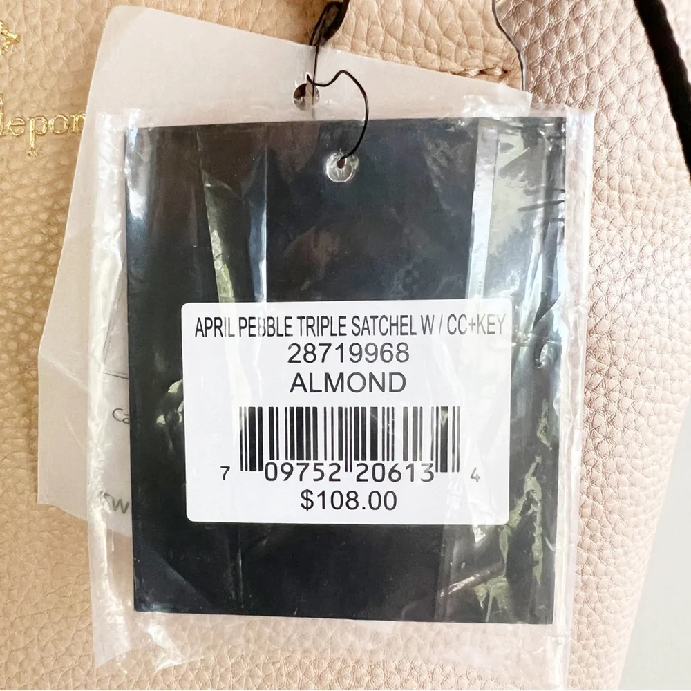 Nanette Lepore April Pebble Triple Satchel Almond Crossbody Bag - Picture 6 of 7
